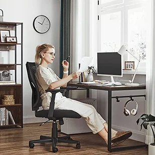 Fotel biurowy, krzesło biurowe Krzesło biurowe z siatki w połowie obrotu, obrotowe ergonomiczne krzesło z mechanizmem pochylenia, wyściełane z wewnętrznym sprę - Fotele i krzesła biurowe - miniaturka - grafika 3