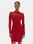 Sukienki - Guess Sukienka dzianinowa W6RK98 Z2YJ2 Czerwony Slim Fit - miniaturka - grafika 1