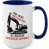Kubki - Kubek Z Nadrukiem PREZENT DLA OPERATORA KOPARKI Biało Granatowy - miniaturka - grafika 1