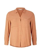 Bluzki damskie - TOM TAILOR Damski bluzka koszulowa plus size 1034692, 30670 - Canyon Sunset Red Melange, 48 - miniaturka - grafika 1