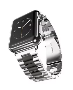 Opaska Pasek Bransoleta Stainless Apple Watch 1/2/3/4/5/6/7/8/Ultra/Se 42/44/45/49Mm Czarna - Srebrny - Akcesoria do smartwatchy - miniaturka - grafika 1