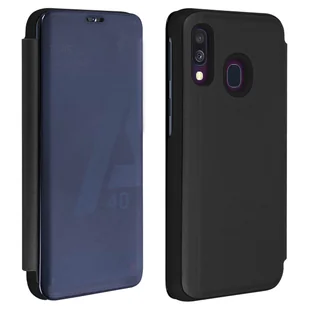 Etui z klapką, lustrzane etui do Samsunga Galaxy A40 - czarne - Etui i futerały do telefonów - miniaturka - grafika 1