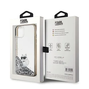 Etui Karl Lagerfeld KLHCN61LKCNSK Apple iPhone XR / 11 hardcase Liquid Glitter Choupette transparent - Etui i futerały do telefonów - miniaturka - grafika 9
