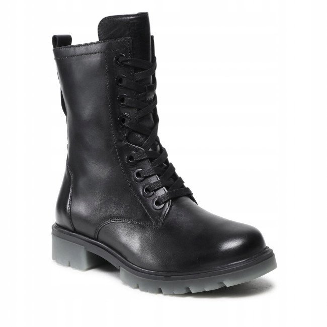 Caprice 25251 botki damskie płaski obcas czarne trzewiki skóra r.41