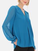 Bluzki damskie - Dwuwarstwowa niebieska bluzka z długim rękawem Potis & Verso Roni - miniaturka - grafika 1