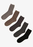 Skarpetki męskie - Wielokolorowe Bawełniane Skarpety Basic 5-pack o Gładkim Wykończeniu Seziena - miniaturka - grafika 1