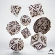 Akcesoria do gier planszowych - Komplet kości Wiedźmin. Geralt. Biały wilk Q-Workshop - miniaturka - grafika 1