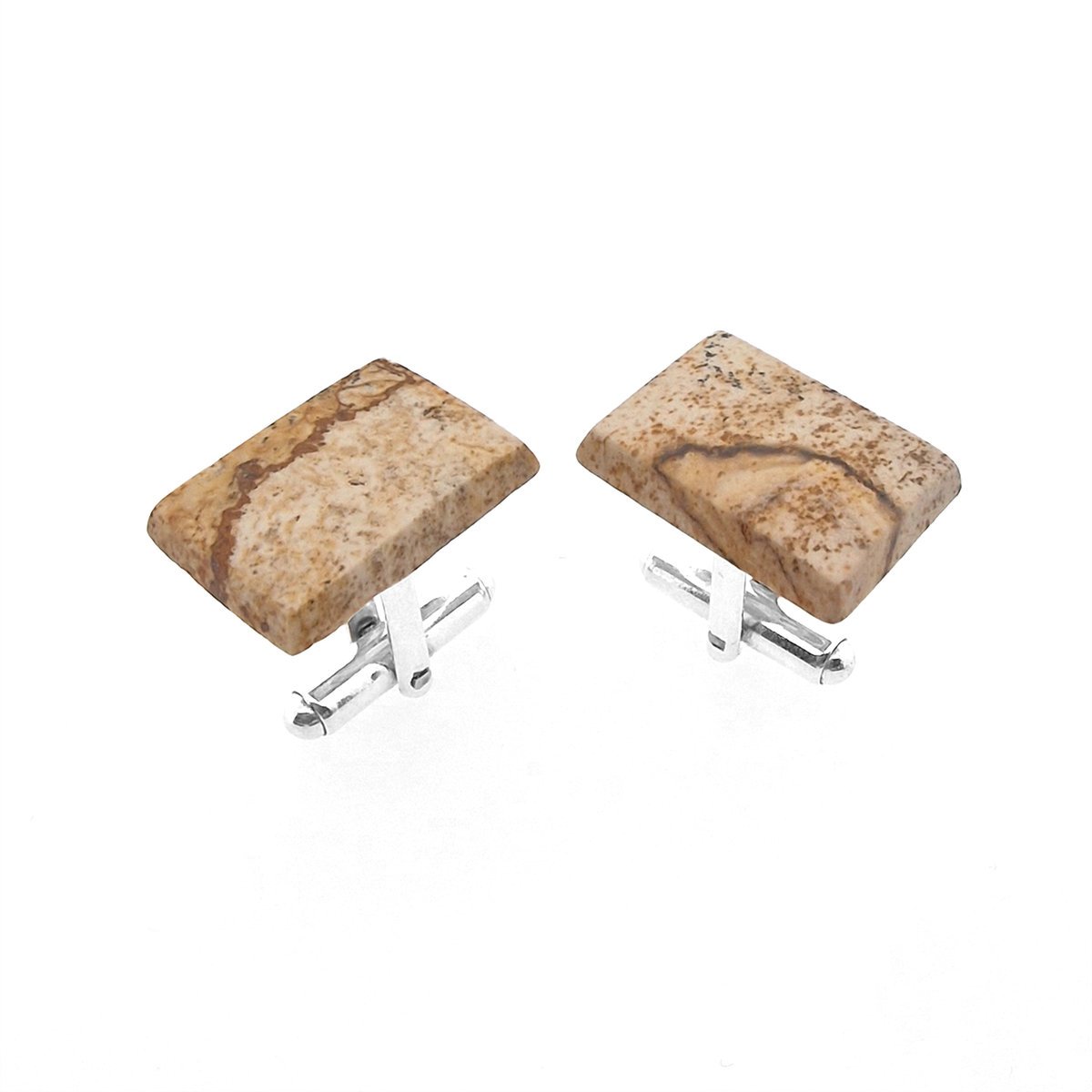 Spinki do mankietów Jaspis Krajobrazowy (S933) Srebro [925]