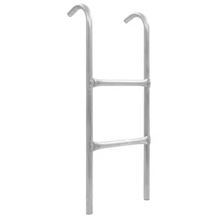 vidaXL 2-stopniowa drabinka do trampoliny, stalowa, srebrna, 82,5 cm - Akcesoria do trampolin - miniaturka - grafika 1