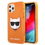 Etui i futerały do telefonów - Karl Lagerfeld Choupette Head - Etui iPhone 12 Pro Max (Fluo Orange) - miniaturka - grafika 1