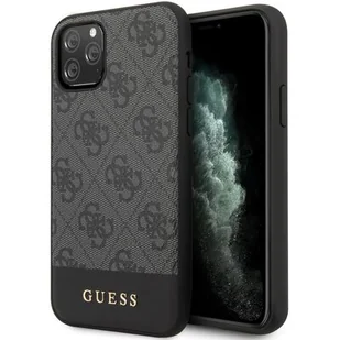 Guess GUHCP12MG4GLGR iPhone 12/12 Pro 6,1" szary/grey hardcase 4G Stripe Collection - Etui i futerały do telefonów - miniaturka - grafika 1