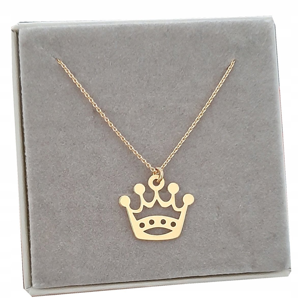 Naszyjnik Celebrytka Korona Crown Srebro Pozłacane