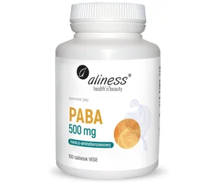 PABA 500mg (Kwas p-aminobenzoesowy B10) 100 tabletek Aliness - Suplementy naturalne - miniaturka - grafika 1
