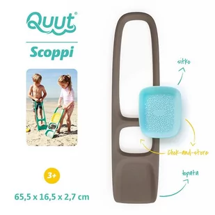 Quut SCOPPI łopatka z sitkiem Bungee Grey + Vintage Blue 170228 170228 - Zabawki do piasku - miniaturka - grafika 1