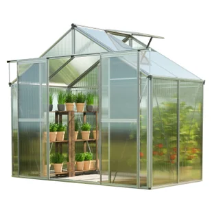 GFP szklarnia Topas 2 rama aluminiowa 225x133 cm - płytami poliwęglanowymi ok. 8 mm - Szklarnie ogrodowe - miniaturka - grafika 1