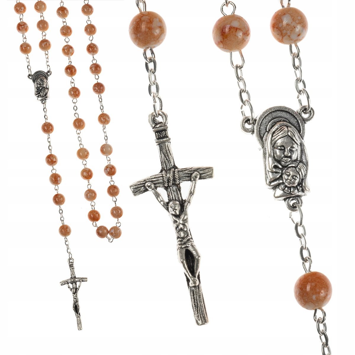 Różaniec Na Szyję Do Ręki Dewocjonalia Matka Boska Jezus Prezent 8Mm