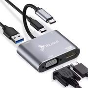 Huby USB - Reagle HUB USB-C Adapter HDMI 4k VGA USB MacBook PD 100W - miniaturka - grafika 1