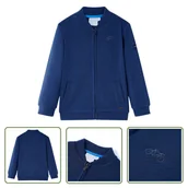 Bluzy dla dziewczynek - Bluza dziecięca z zapięciem na suwak - granatowa - 104 - Bluza Dziecięca - miniaturka - grafika 1