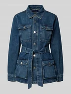 Kurtki damskie - Kurtka jeansowa z listwą guzikową - miniaturka - grafika 1