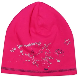 Bawełniana Czapeczka Dziewczęca We Love Unicorns Czarna 46-48Cm Yo! Club - Szaliki i chustki dla dzieci - miniaturka - grafika 1
