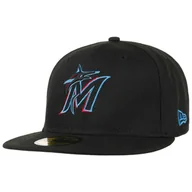 Czapki i chusty sportowe męskie - Czapka 59Fifty Perf Emea Marlins by New Era, czarny, 7 3/8 (58,7 cm) - miniaturka - grafika 1