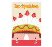 Pozostałe akcesoria dla plastyków - Godan Zaproszenia papierowe "Indiańskie Party", 6szt - miniaturka - grafika 1