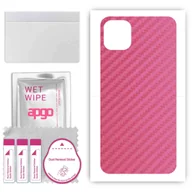 Szkła hartowane na telefon - Folia naklejka skórka strukturalna na TYŁ do Apple iPhone 11 Pro Max -  Carbon Różowy - apgo SKINS - miniaturka - grafika 1