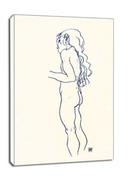 Obrazy i zdjęcia na płótnie - Standing Nude Girl, Facing Left, Egon Schiele - obraz na płótnie Wymiar do wyboru: 61x91,5 cm - miniaturka - grafika 1