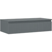 Szafki łazienkowe - Mexen Rivel szafka łazienkowa podumywalkowa 100 cm z blatem, 1 szuflada, ryflowana , grafit mat - 91A20-10023-1-BFC66 - miniaturka - grafika 1