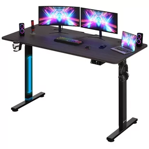 Biurko Elektryczne reg. wysokości brązowe 140x60x73-118cm - Biurka - miniaturka - grafika 1