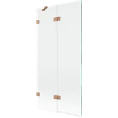 Parawany nawannowe - Mexen Lunar parawan nawannowy 2-skrzydłowy lewy 90 x 150 cm, transparent, miedź szczotkowana - 897-090-100-65-00-L - miniaturka - grafika 1