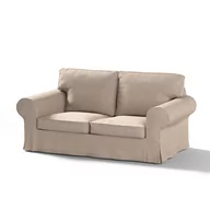 Pokrowce na meble - Dekoria Pokrowiec na sofę Ektorp 2-osobową rozkładaną model do 2012 beżowo-szary 195 x 90 x 73 cm Etna 634-705-09 - miniaturka - grafika 1