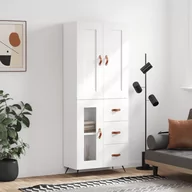Witryny - vidaXL Witrynka, biała, 69,5x34x180 cm, materiał drewnopochodny - miniaturka - grafika 1