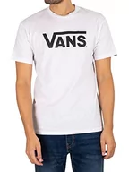 Koszulki męskie - Vans Męski t-shirt Drop V-b, Biało-czarny, XS - miniaturka - grafika 1