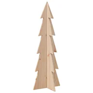 Choinki - vidaXL Drewniana choinka do udekorowania, 112 cm, lite drewno sosnowe - miniaturka - grafika 1