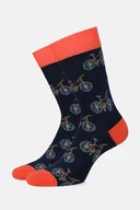 Skarpetki męskie - Skarpety Granatowo Pomarańczowe w Rowery - miniaturka - grafika 1