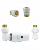 Zawory i kraniki - Zawór termostatyczny trójosiowy Master biały mat lewy Cu - miniaturka - grafika 1