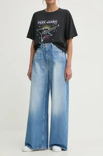 Pepe Jeans jeansy WIDE LEG JEANS UHW JAIMY damskie kolor niebieski PL204740MS7 - Spodnie damskie - miniaturka - grafika 1