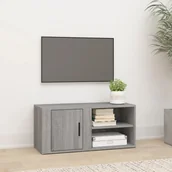 Szafki RTV - Lumarko Szafka pod TV, szary dąb sonoma, 80x31,5x36 cm - miniaturka - grafika 1