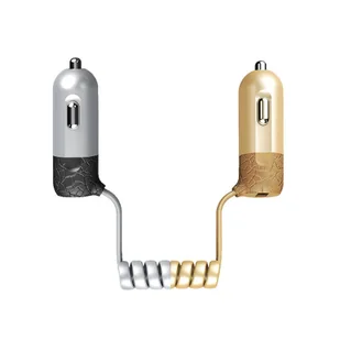 Remax RCC-103 Finchy ładowarka samochodowa USB + kabel lightning micro USB 3.4A SREBRNA - Ładowarki samochodowe - miniaturka - grafika 3
