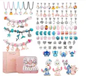 Zabawki konstrukcyjne - ZESTAW KORALIKÓW DO ROBIENIA BRANSOLETEK STITCH ANGEL LILO STICH 150 EL - miniaturka - grafika 1