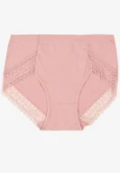 Majtki damskie - Różowe Majtki Figi z Bawełny z Koronkową Lamówką Idilea - miniaturka - grafika 1