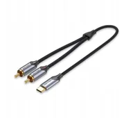Kable - Vention BGUHH USB-C na 2x RCA Męski 2m Czarny - miniaturka - grafika 1