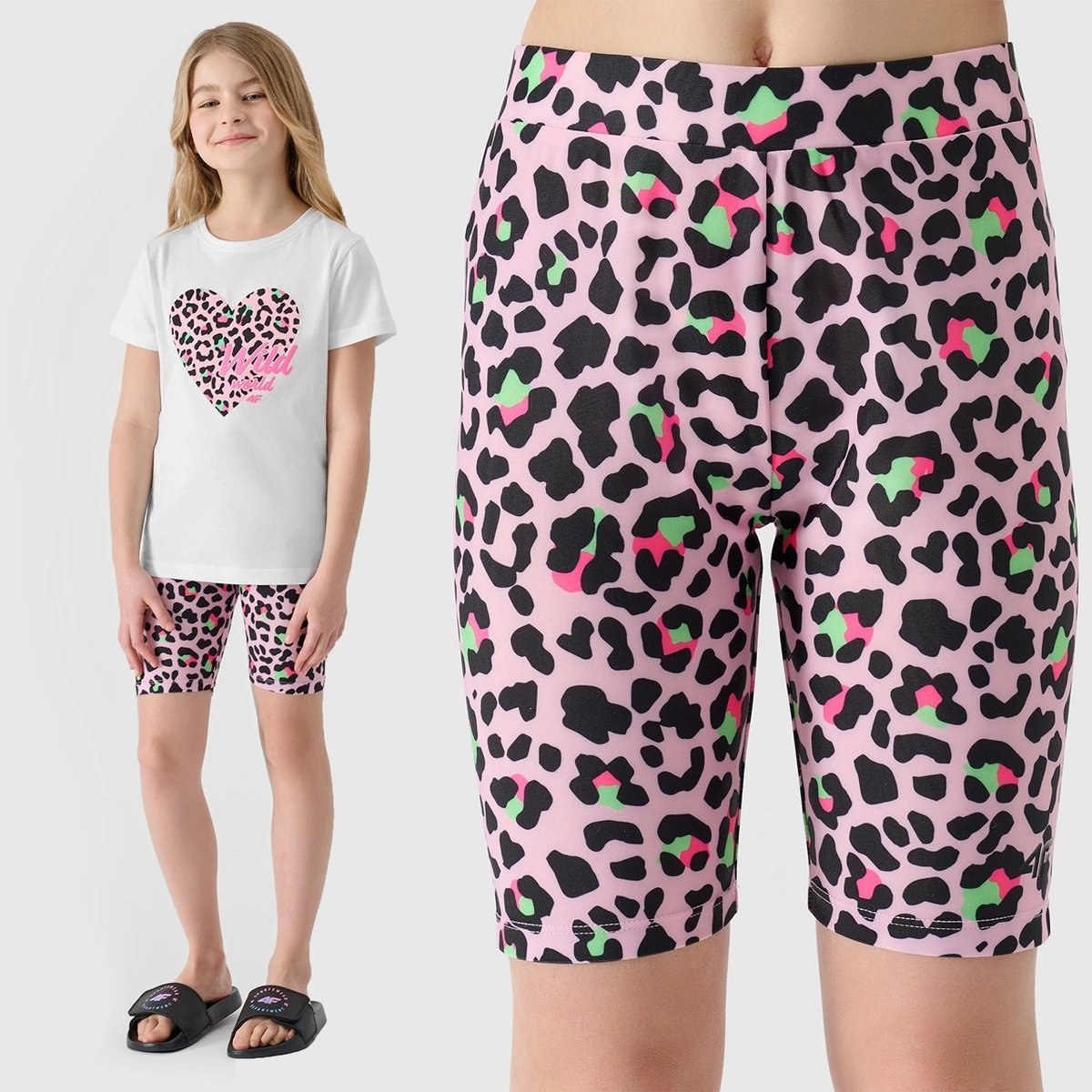 4f Legginsy Dziewczęce Dzianinowe Kolarki Ttigf133