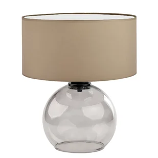 Elegancka szklana lampka stołowa do salonu z beżowym abażurem LUTON - Lampy stojące - miniaturka - grafika 1