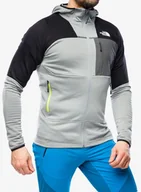 Bluzy sportowe męskie - Bluza z kapturem The North Face Stormgap Powergrid Hoodie - grey/black - miniaturka - grafika 1