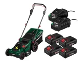 Kosiarki - PARKSIDE® Zestaw Akumulatorowa kosiarka 40 V z 4 akumulatorami Smart, 4 Ah i 2 szybkimi ładowarkami, 4,5 A - miniaturka - grafika 1