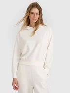 Bluzy damskie - 4F Bluza dresowa nierozpinana z modalem damska - biała L - miniaturka - grafika 1