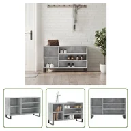 Szafki na buty - The Living Store stojak na buty betonowy szary 102x36x60 cm materiał drewnopochodny - miniaturka - grafika 1