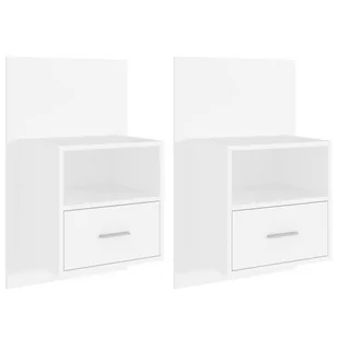 Lumarko Wiszące szafki nocne, 2 szt., białe, materiał drewnopochodny - Szafki nocne - miniaturka - grafika 3